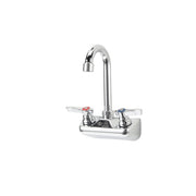 Top-Line 4" Oc Wall Mount Faucet Ceramic Valves With 3-1/2" Swivel Gooseneck Spout