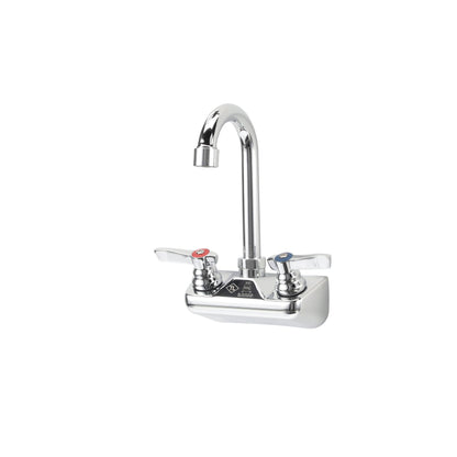 TOP-LINE 4" OC Wall Mount Faucet Ceramic Valves with 3-1/2" Swivel Gooseneck Spout
