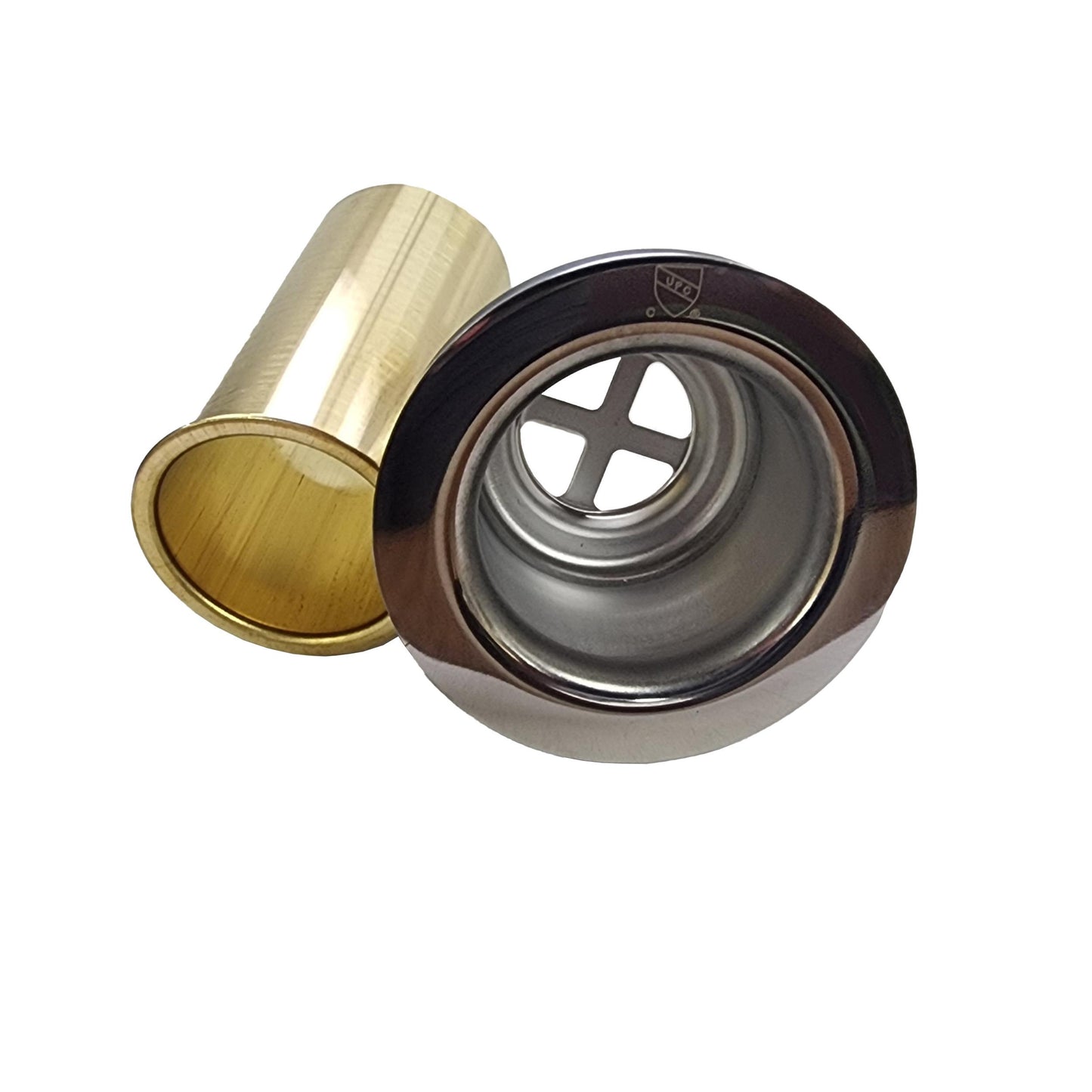 Encore 1.875" Stainless Steel Duo Mini Basket Drain with Satin Finish and 1.5" Outlet