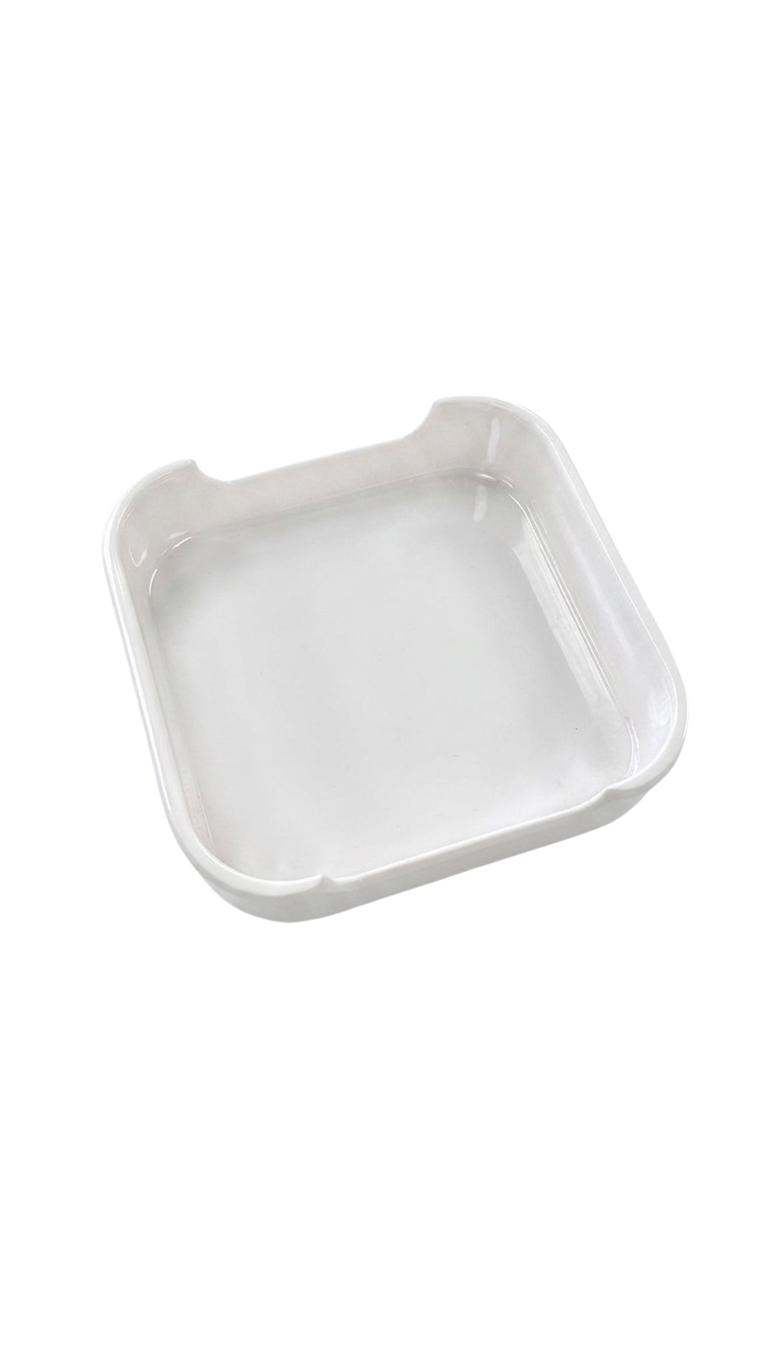 Melamine 5.5" White/Black Square Dish (Hot Pot Dish)