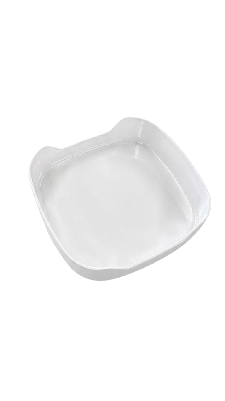 Melamine 7" White/Black Square Dish (Hot Pot Dish)