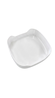 Melamine 5.5" White/Black Square Dish (Hot Pot Dish)