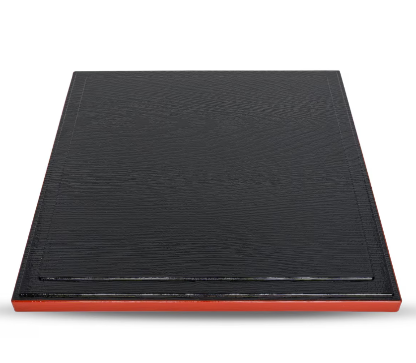 KORIN Black and Red Square Bento Box 9.75"