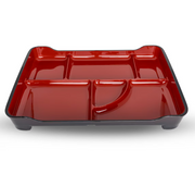 Bento Tray 14" (5 Compartment W/ Sauce Well, Stackable)