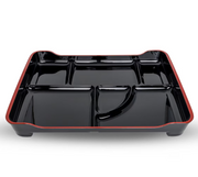 Bento Tray 14" (5 Compartment W/ Sauce Well, Stackable)