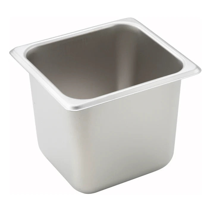 WINCO Straight-Sided Steam Pan, 25 Gauge Stainless Steel