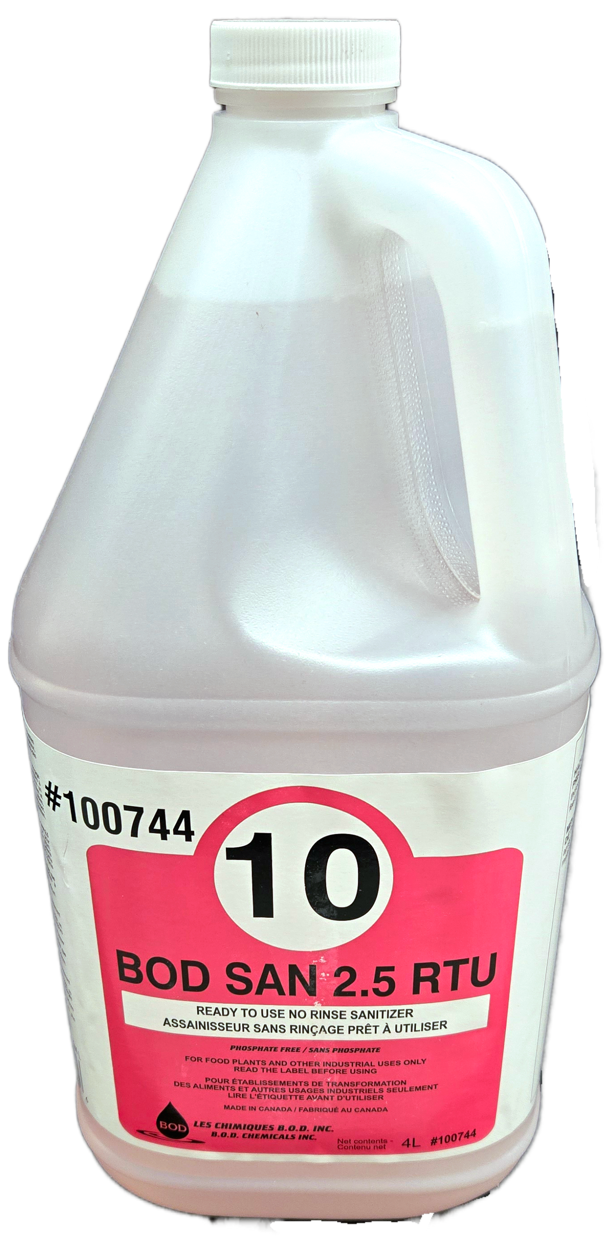 Bod San 2.5 Rtu Ready-To-Use Non-Rinse Sanitizer   (4 L)
