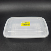 16Oz White Rect Container W/ Lid