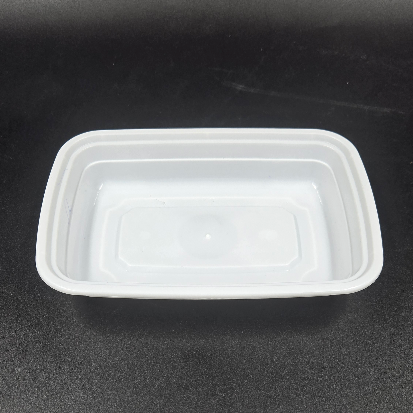 16oz White Rect Container W/ Lid