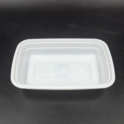 16Oz White Rect Container W/ Lid