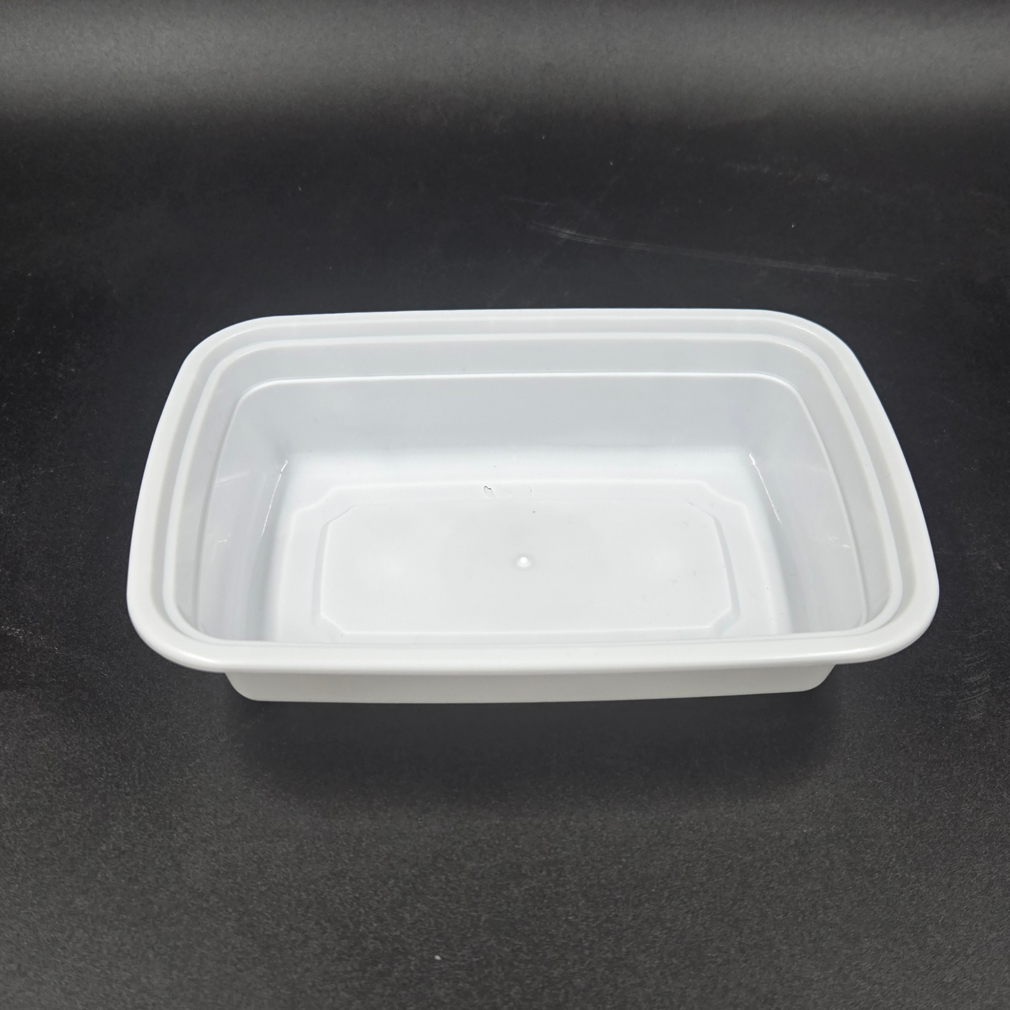24oz White Rect Container W/ Lid