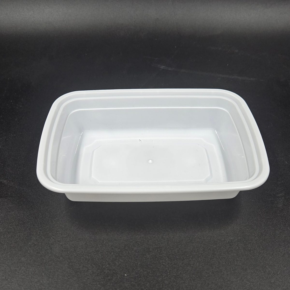 24Oz White Rect Container W/ Lid