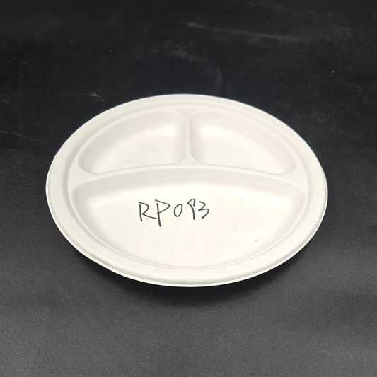9" 3 COMPARTMENT ROUND PLATE