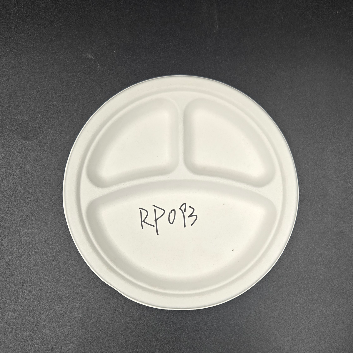 9" 3 Compartment Round Plate