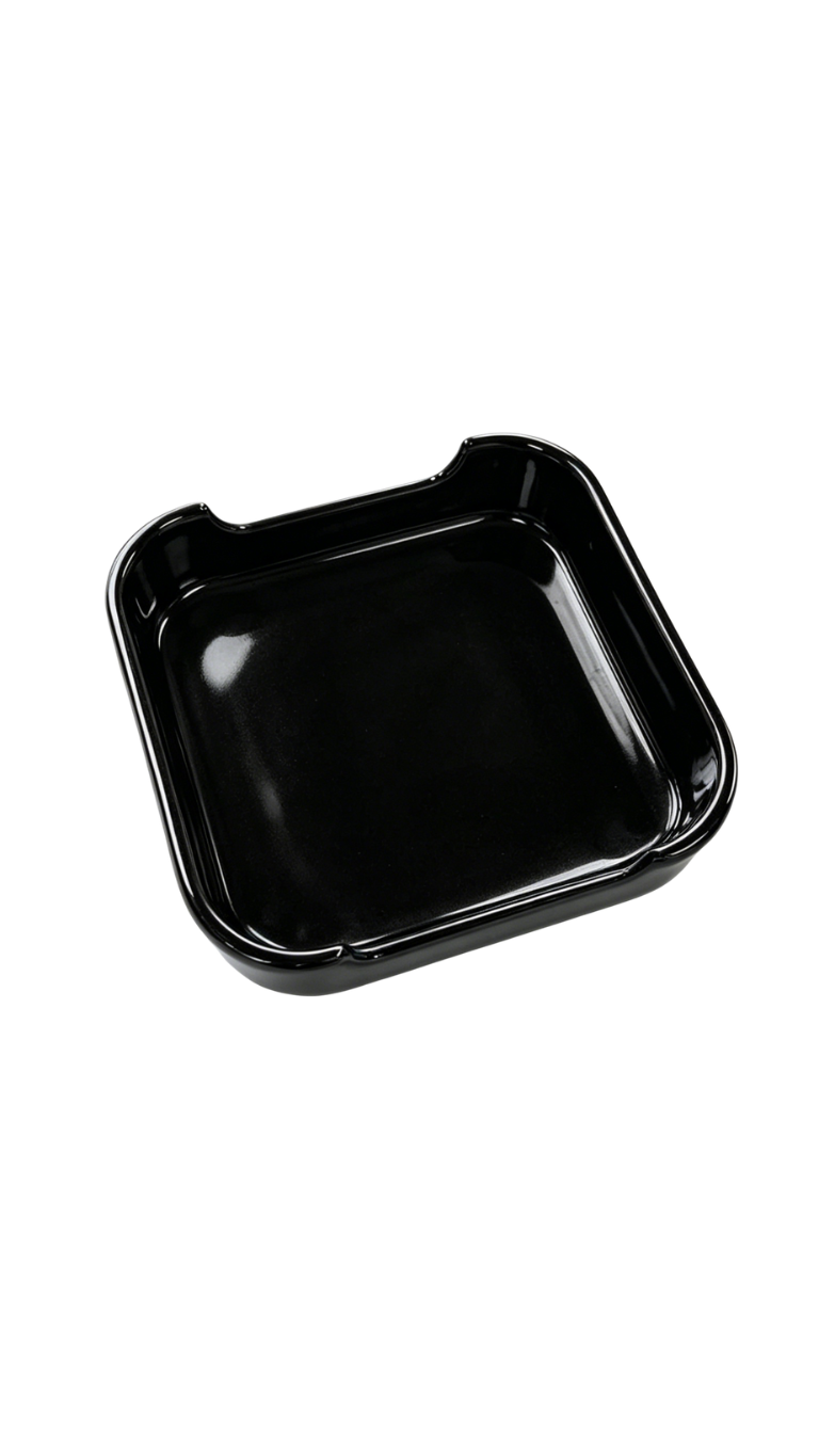 Melamine 7" White/Black Square Dish (Hot Pot Dish)