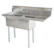 Omcan Double Sink W/Drain Board (Right)