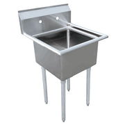 Omcan S/S Corner Drain Single Sink