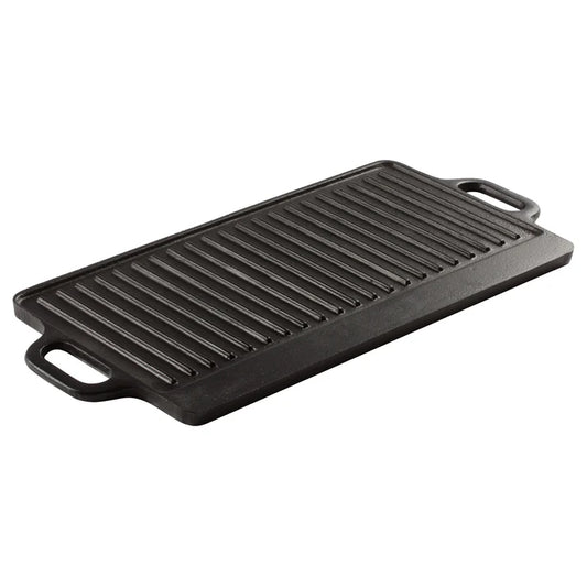 WINCO Reversible Cast Iron Griddle/Grill, 20" x 9-1/2"