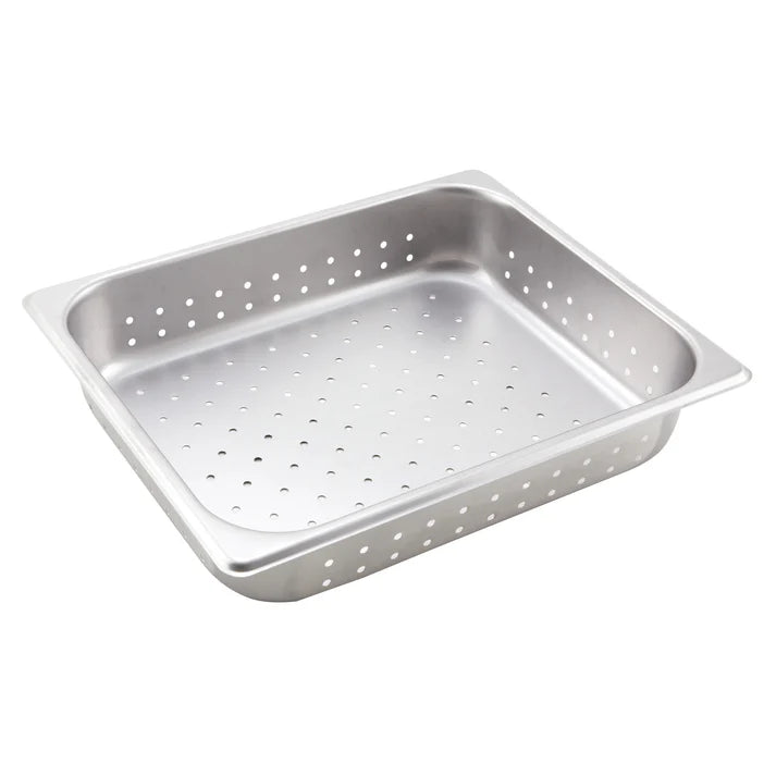 WINCO Perforated Steam Pan, 25 Gauge Stainless Steel