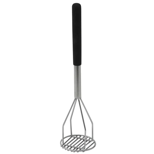 Winco Potato Masher With Plastic Handle - 4” Round