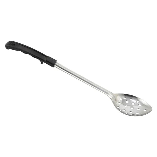 WINCO Prime Basting Spoon with Stop-Hook ABS Handle - Perforated, 15"