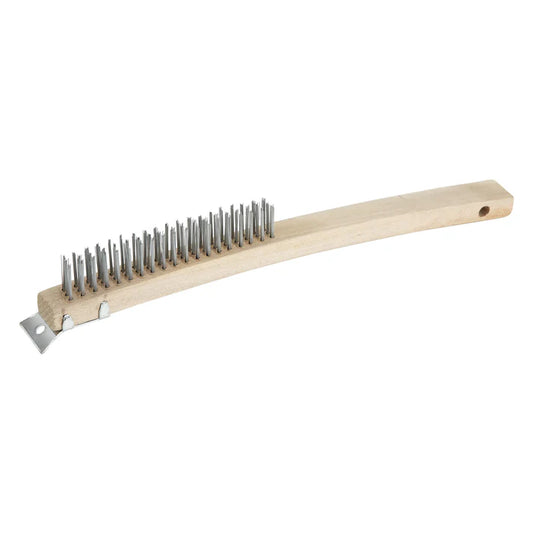 WINCO 14” Scratch Brush with Wire Bristles and Scraper