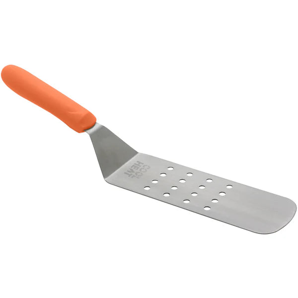 Winco Cool Heat High Heat Flexible Turner With Offset, 8-1/4” X 2-7/8” Perforated Blade