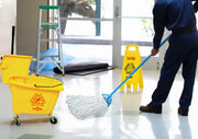 Globe Quick Release Fiberglass Mop Handle - 54"L Fiberglass Handle / Blue