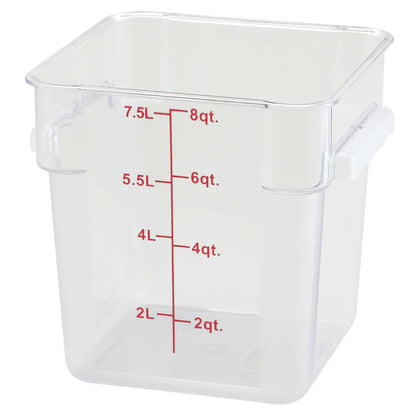 WINCO Square Storage Container, Clear Polycarbonate