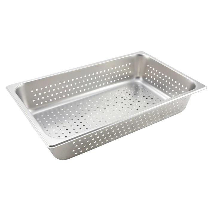 WINCO Perforated Steam Pan, 25 Gauge Stainless Steel