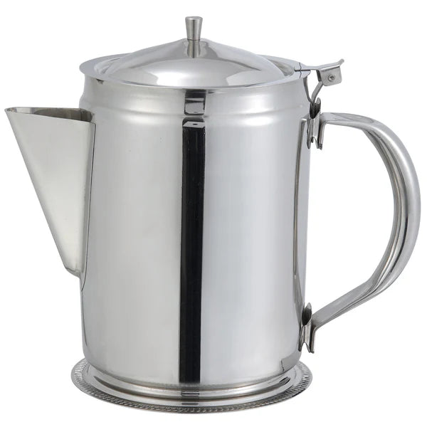 Winco 64 Oz Coffee Server With Cover, Stainless Steel