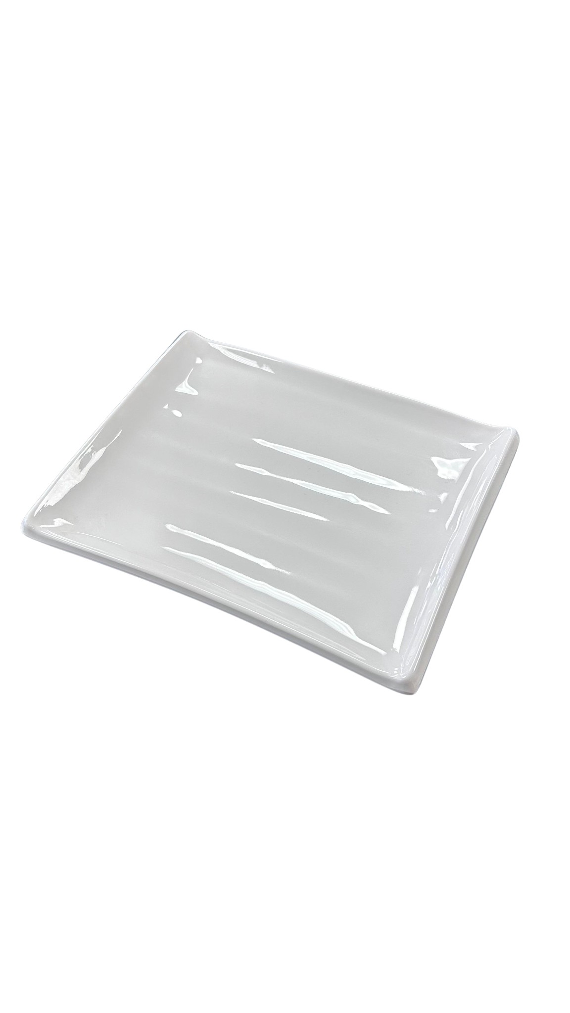 Melamine 8.25" White Rectangular Wave Plate