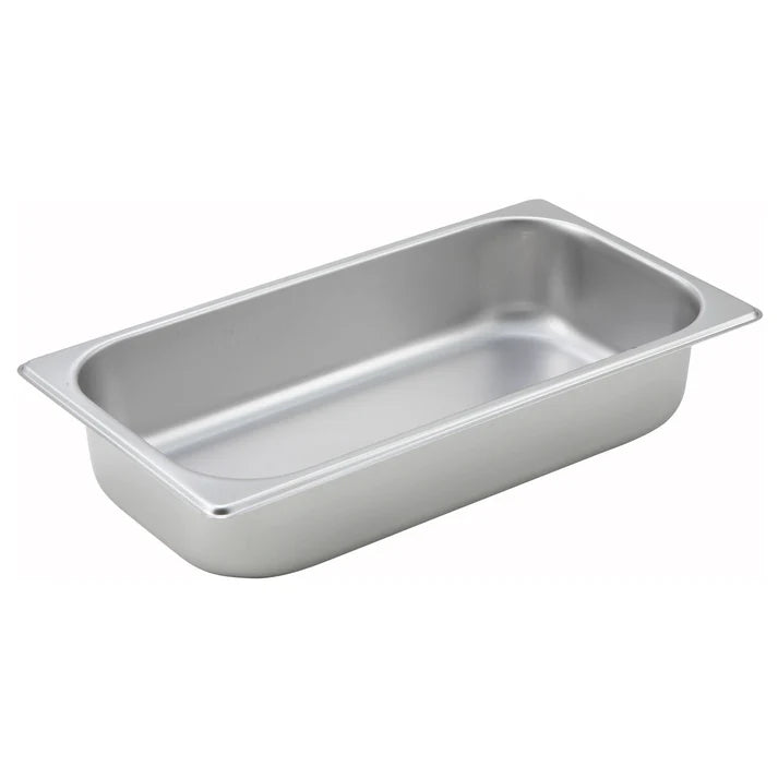 WINCO Straight-Sided Steam Pan, 25 Gauge Stainless Steel