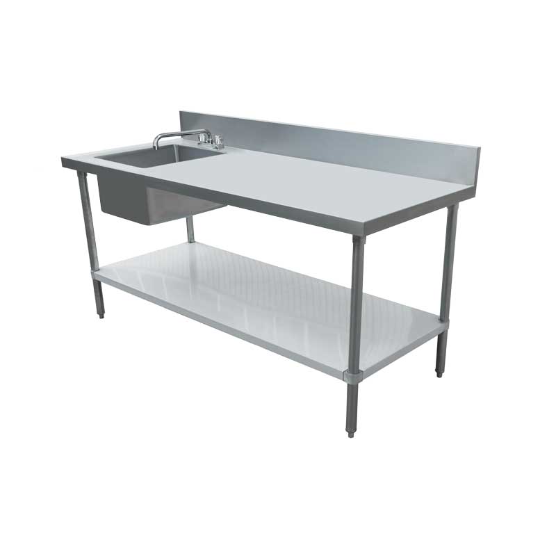 Table S/S avec évier (gauche) Omcan
