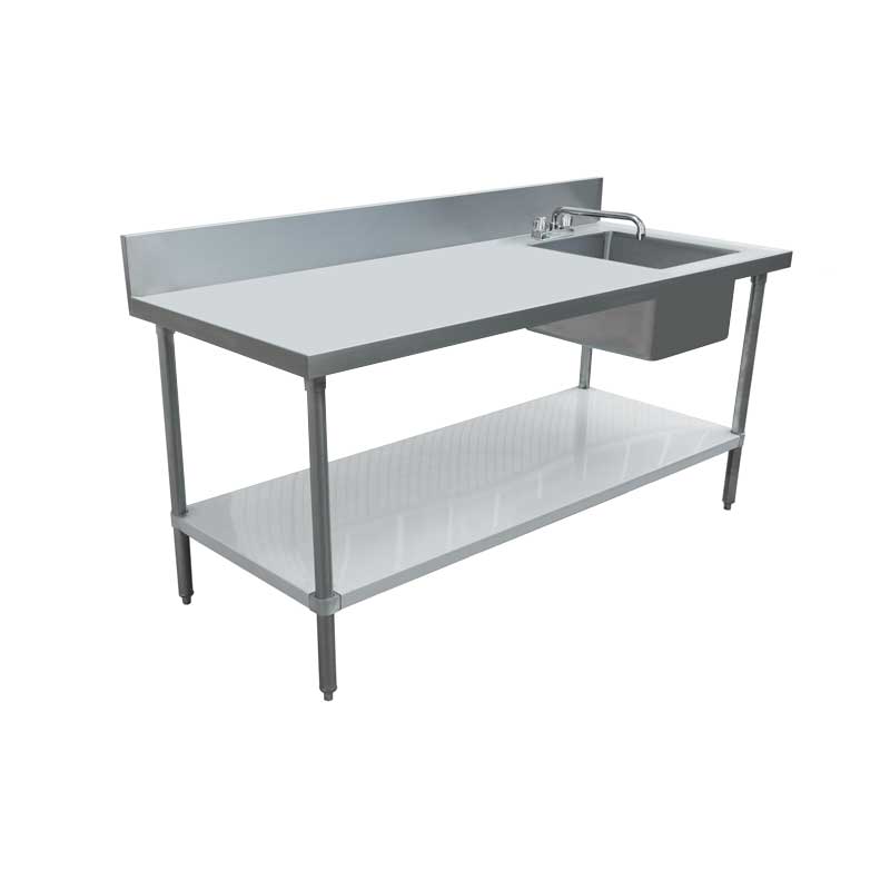 Table en acier inoxydable avec évier (à droite) Omcan