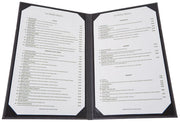 Winco Two-View Menu Cover - Black, 8-1/2" X 11"