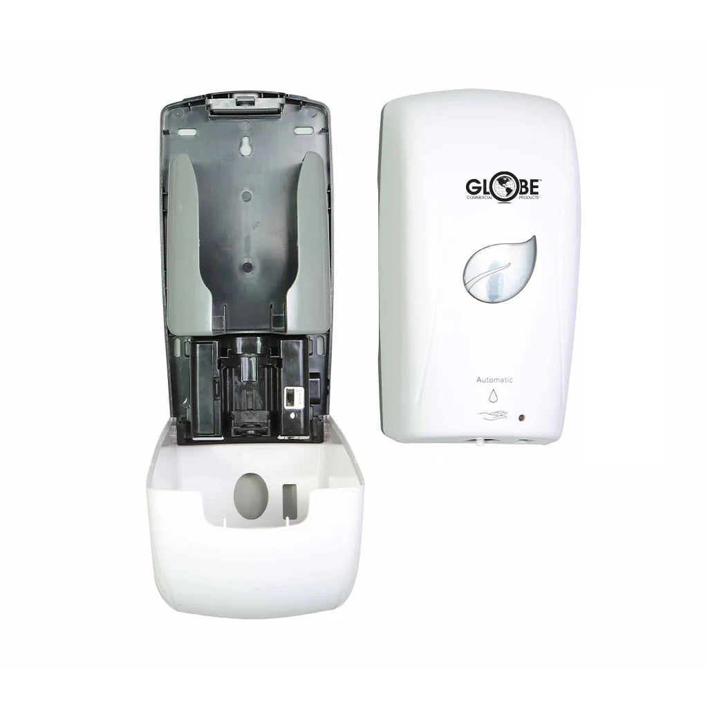 GLOBE Touch-Free Dual Tip Bulk Lotion or Foam Soap Dispenser - 5.5"L X 5.25"W X 11"H