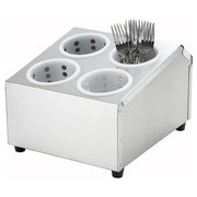 Winco Stainless Steel Flatware Cylinder Holder, Four Holes