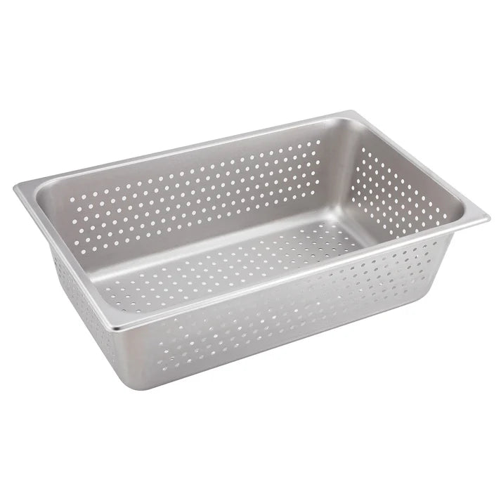 Winco Perforated Steam Pan, 25 Gauge Stainless Steel