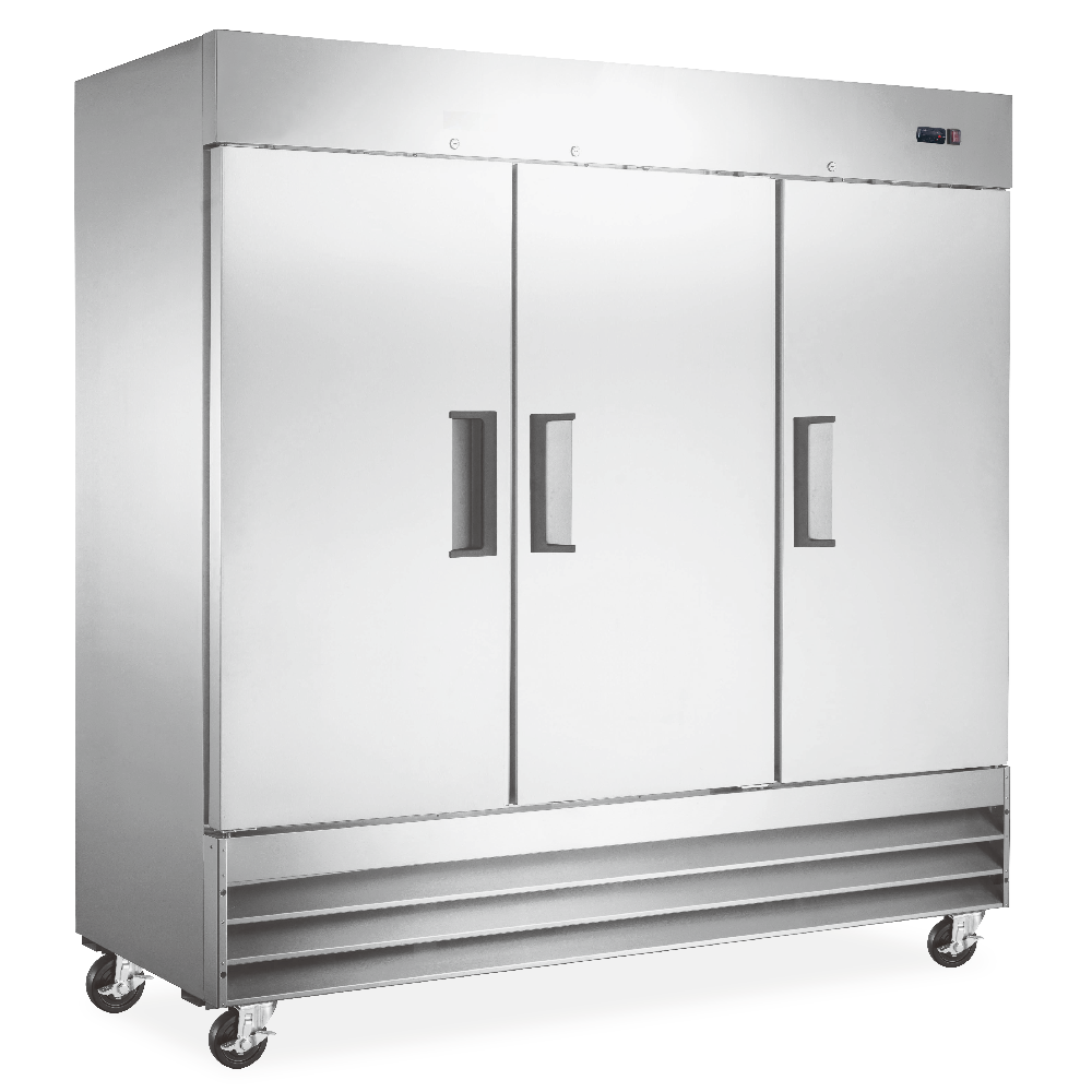Congélateur vertical 3 portes en acier inoxydable Omcan de 205 cm