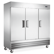 Congélateur vertical 3 portes en acier inoxydable Omcan de 205 cm