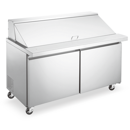 OMCAN 60'' REFRIGERATED PREP TABLE, 2 DOORS, 15 CU. FT.