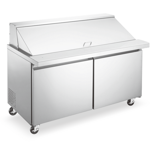 OMCAN 60'' REFRIGERATED PREP TABLE, 2 DOORS, 15 CU. FT.