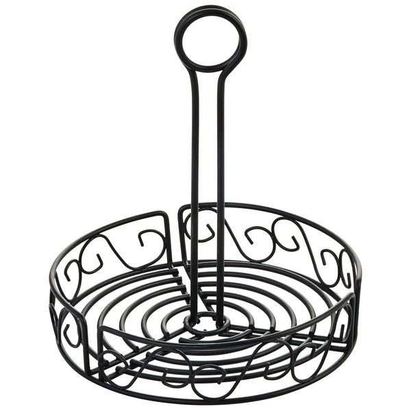 Winco Round Wire Condiment Caddy With Handle