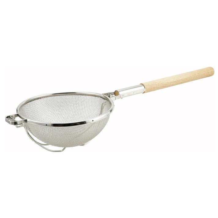 WINCO Reinforced Double Fine Mesh Strainer with Round Handle