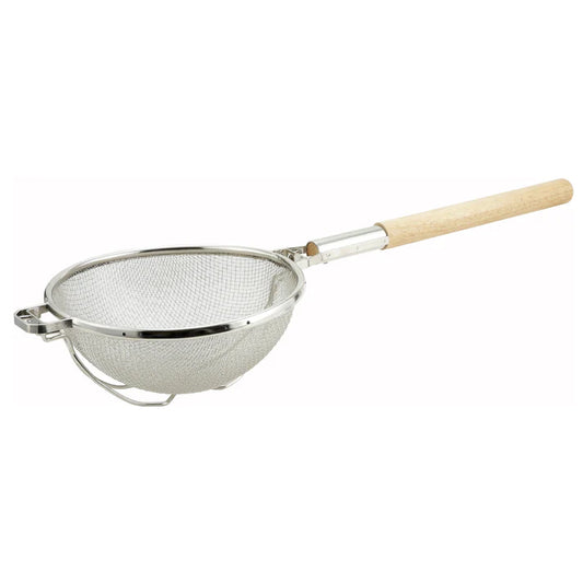 WINCO Reinforced Double Fine Mesh Strainer with Round Handle