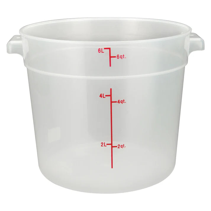 Winco Round Storage Container, Translucent, Polypropylene