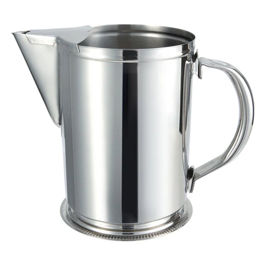 WINCO 64 oz Water Pitcher with Ice Guard, Stainless Steel