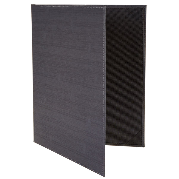 WINCO Two-View Menu Cover - Black, 8-1/2" x 14"