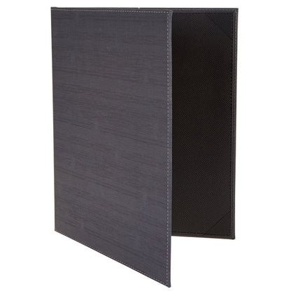 WINCO Two-View Menu Cover - Black, 8-1/2" x 14"